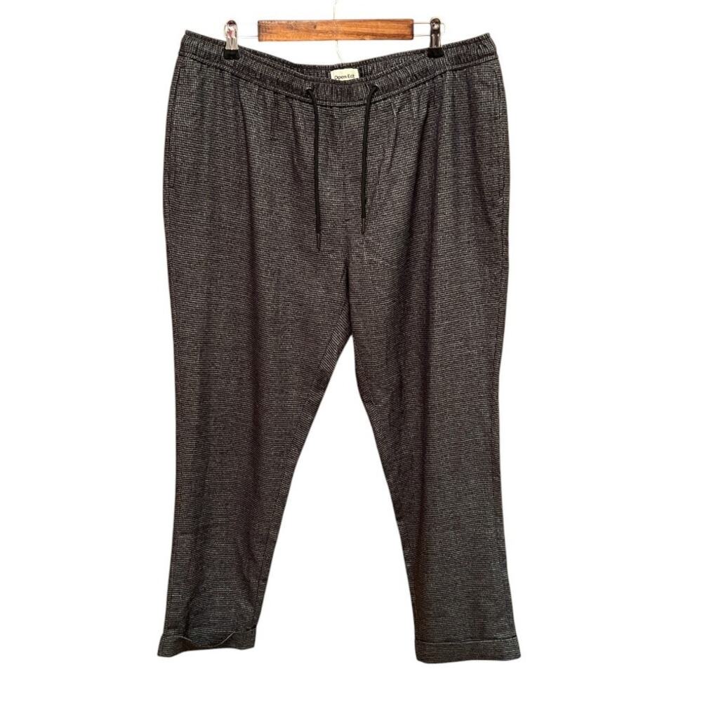 Open Edit Men's E-Waist Plaid Stretch Pants Size XL